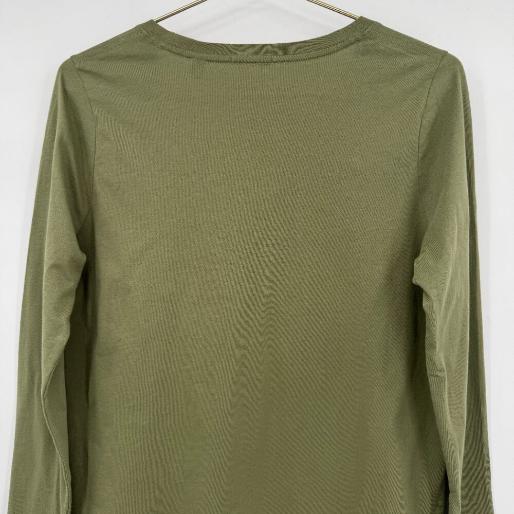 ATM Anthony Thomas Melillo Olive Green Long Sleeve Scoop Neck Tee Women's L NWOT - Picture 5 of 12